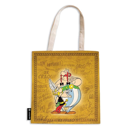 Bolsa de canvas reutilizable con bolsillo interior Asterix & Obelix