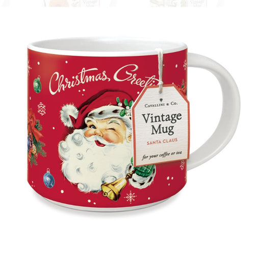 Taza cerámica estilo vintage navideña Christmas Santa