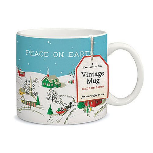 Taza cerámica estilo vintage navideña Christmas Peace