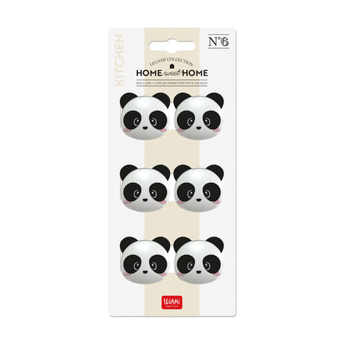 Set de 6 clips para bolsas "Panda"