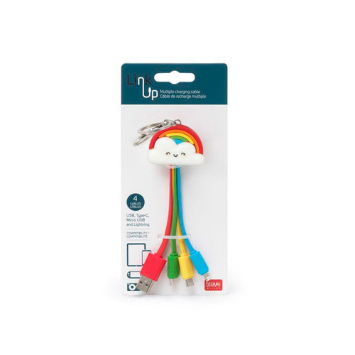 Llavero con cable multicargador 3 en 1  "Arcoiris"