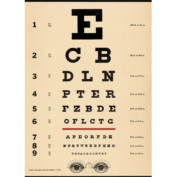 Póster decorativo en papel italiano Eye Chart