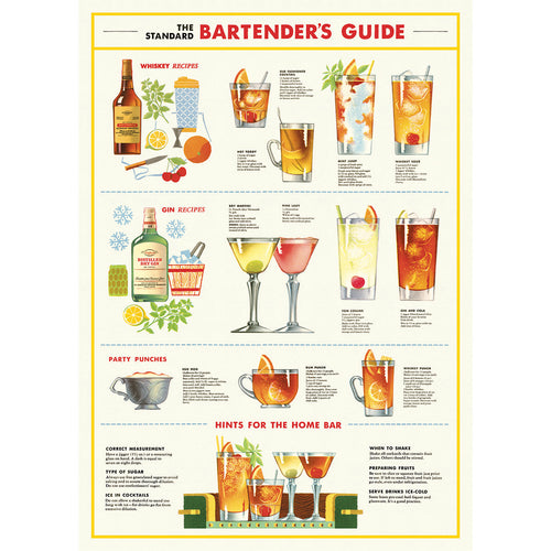 Póster decorativo en papel italiano Bartenders Chart