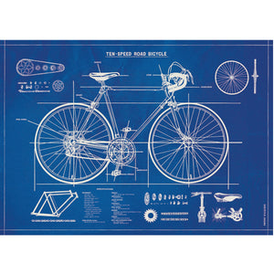 Póster decorativo en papel italiano Bicycle Blueprint