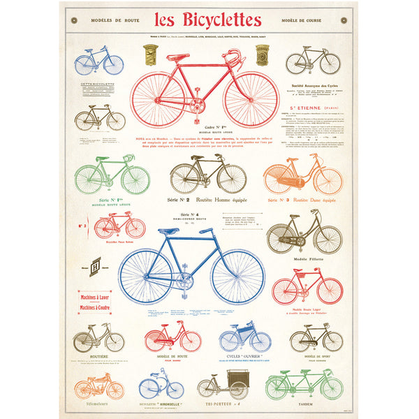 Póster decorativo en papel italiano Les Bicyclettes