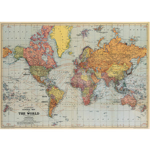 Póster decorativo en papel italiano World Map